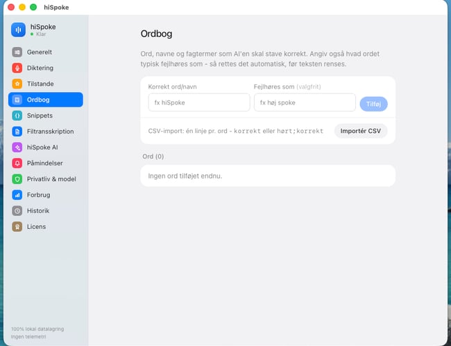 Mac-dikteringsproduktet hiSpoke sælges med website, brand og software
