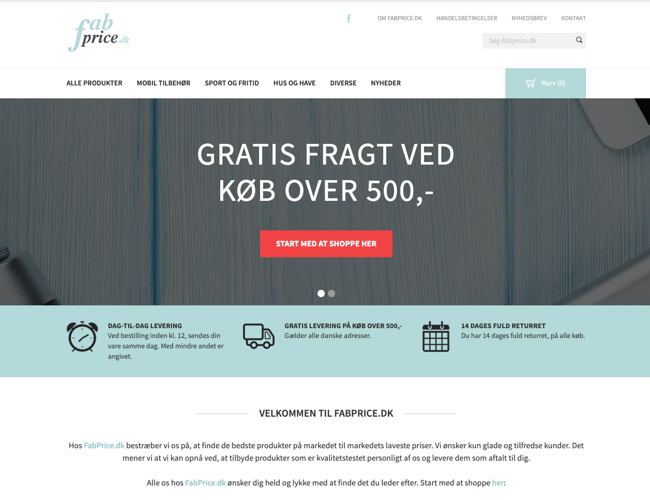 fabprice.dk - Webshop med salg af gadgets, mobil tilbehør m.m.