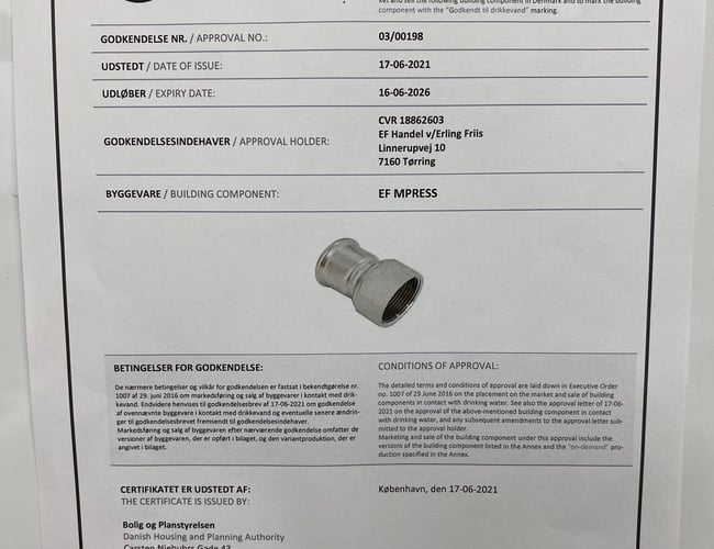 Salg af import kontakt og varelager Rustfri VVS