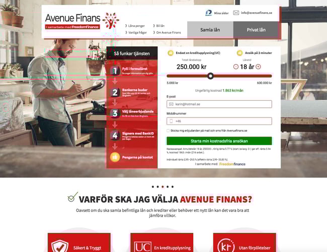 Virksomhed som genererer leads til banker og långivere i 6 lande - Omsætning: 3 mio DKK - Afkast: 740.000 DKK