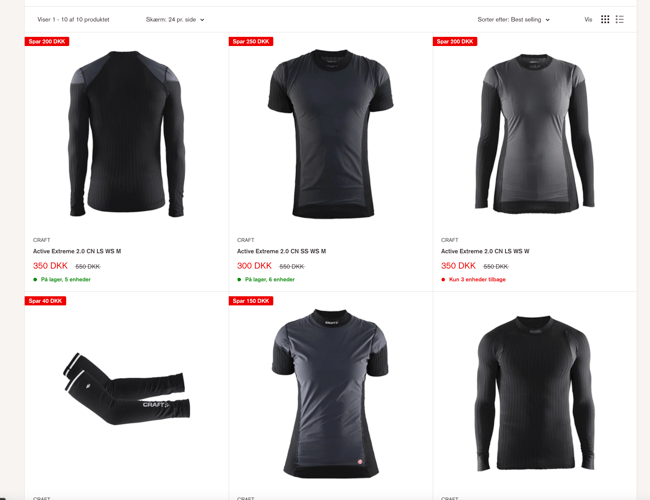 Salg af webshop med salg af sportstøj til klubber og foreninger