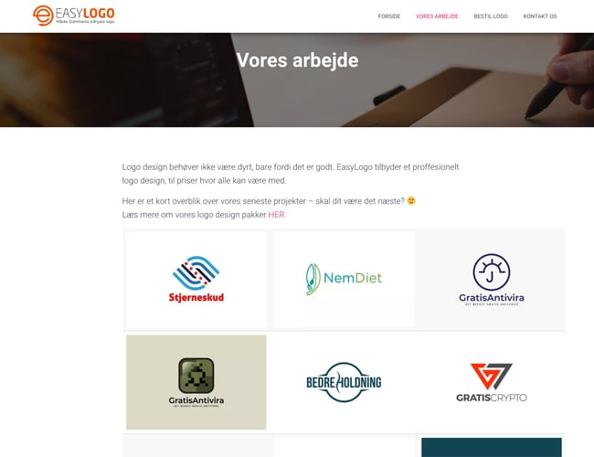 Easylogo.dk - Logodesign hjemmeside.