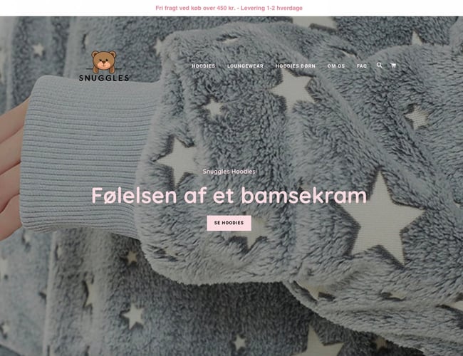Webshop med salg af store og bløde tæppe-hoodies - Omsætning på 65.000 kr.