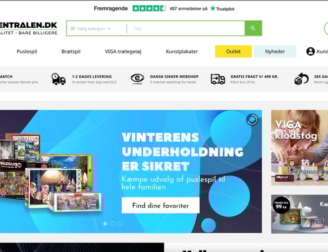 Webshop med herre armbåndsure, VIGA trælegetøj og gadget - Omsætning i 2021 på 700.000 kr.