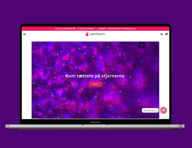 Webshop Lightdream - Overskud før skat 63.018 DKK - Salg af stjerneprojektorer 