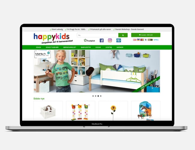 Webshop med salg af baby og børne artikler sælges - Shoppen har næsten 10 år anciennitet