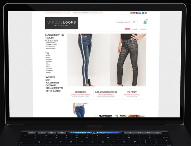 Dametøjs webshop uniquelooks.dk sælges - Årlig omsætning: 250.000 kr. (Organisk) - Dandomain 