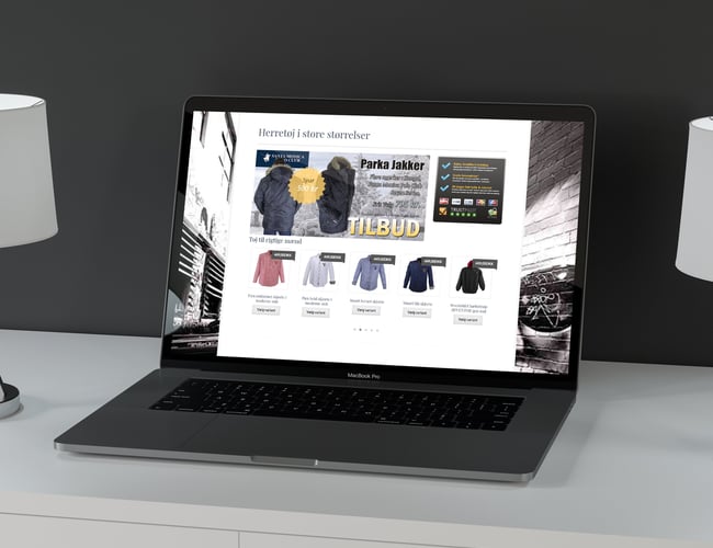 Webshop med herretøj - Organisk omsætning 86.000 DKK - Overskudsgrad 60%