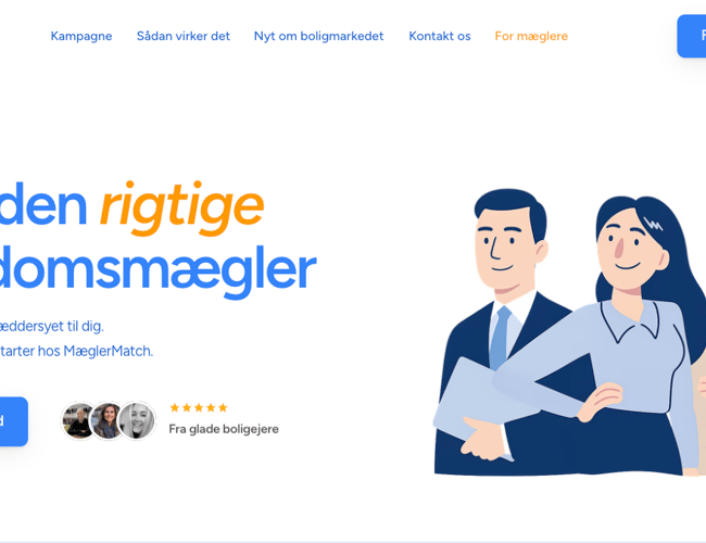 MæglerMatch – Digital platform for boligsælgere klar til overtagelse