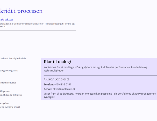 Molecule Clothing – e-commerce tøjbrand sælges (aktivitet/asset deal)