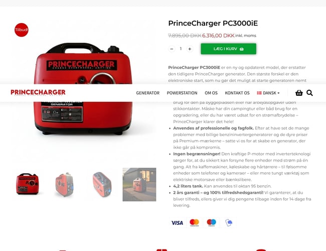 Nødstrøms/ generator virksomheden PrinceCharger sælges 