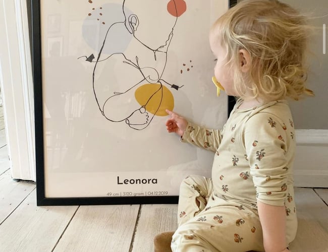 Dropshipping plakatshop med unikke babyplakater - Avancen ligger på mellem omkring 60%. 