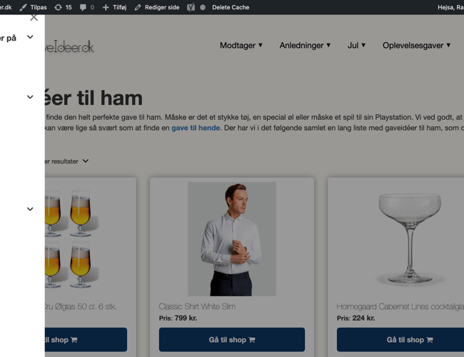 Affiliate hjemmeside (fokus på gaveinspiration)