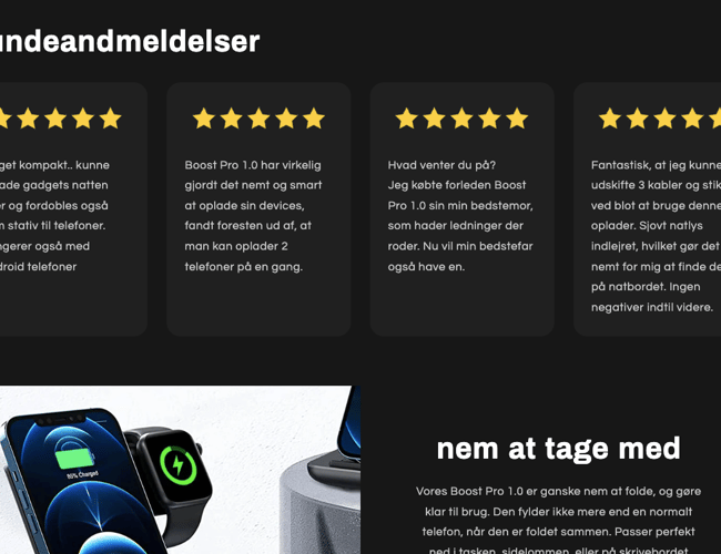 Dropshipping webshop med salg af populær 3 I 1 oplader  - 2-4 dages levering til kunden