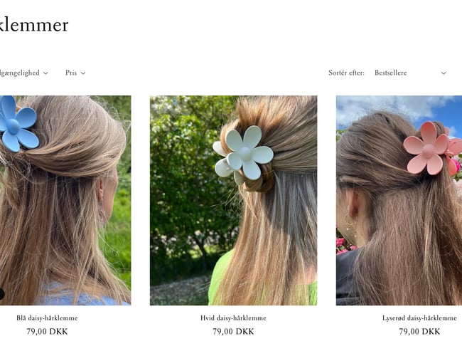 Daisyclips.dk - webshop med salg af hårklemmer