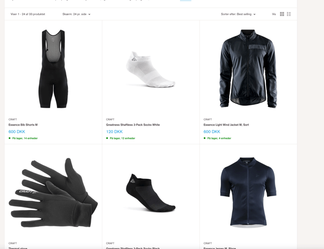 Salg af webshop med salg af sportstøj til klubber og foreninger