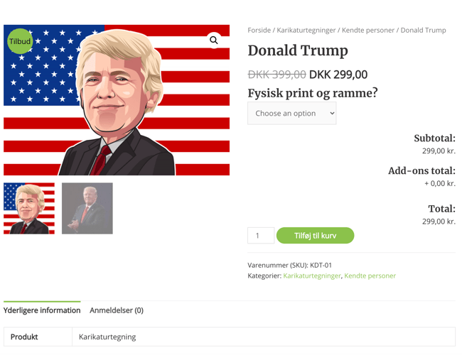 Online karikaturtegner sælges m. adgang til leverandør 