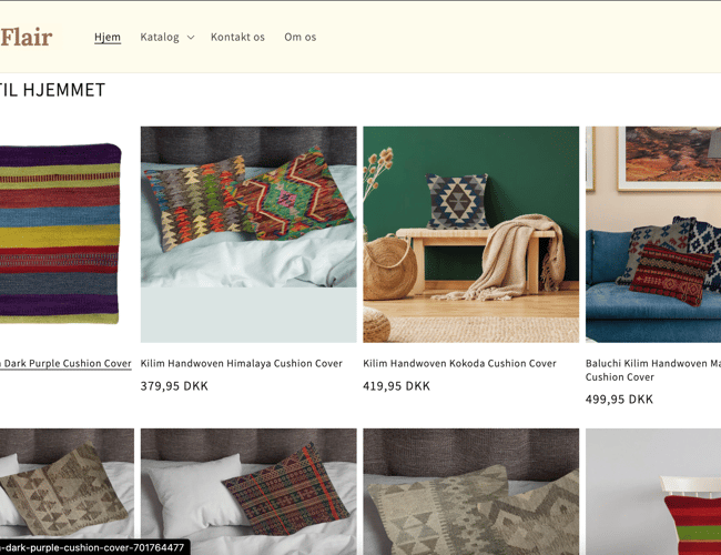 Dropshipping butik med salg af tæpper & pudebetræk