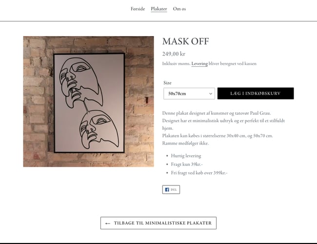 Miniima.dk | Plakatbutik med gode samarbejdsaftaler | Solgt for ca. 12 ordrer