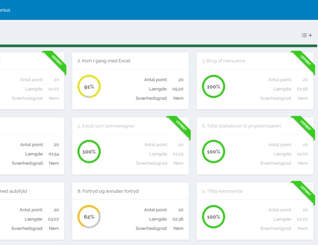 E-læringsplatform med pointsystemer mm. (LMS)