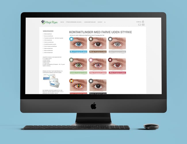 Webshop med farvede kontaktlinser uden styrke - Organisk salg med årlig overskud på 24.000 kr. - Siden 2011