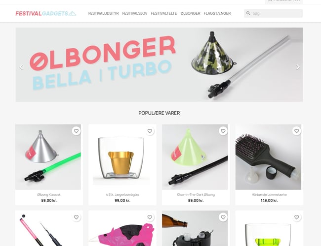 Profitabel webshop festivalgadgets.dk til salg - Overskudsgrad på 15 -25 % - 10 år gammel