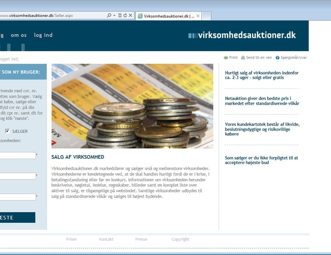 Www.virksomhedsauktioner.dk - salg af virksomheder på net-auktion