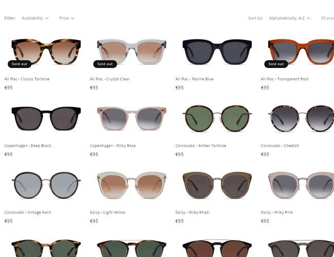 Etableret solbrillevirksomhed med webshop til salg