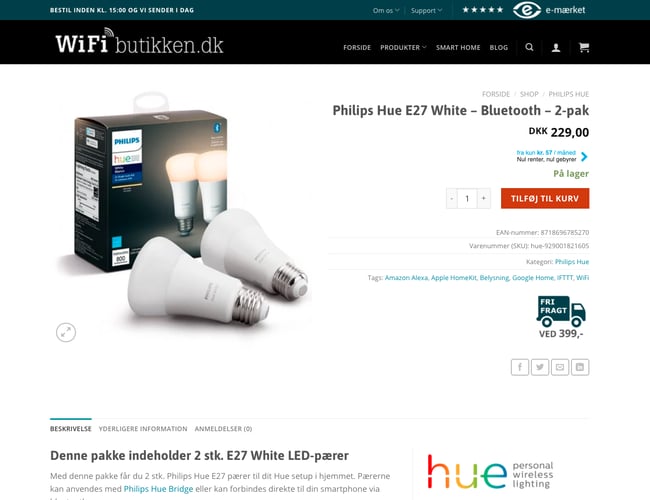 5 årig niche-webshop med Smart Home produkter og tilknytning til lagerhotel