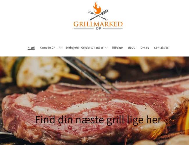 Grillmarked.dk - shopify online butik + varerlager sælges