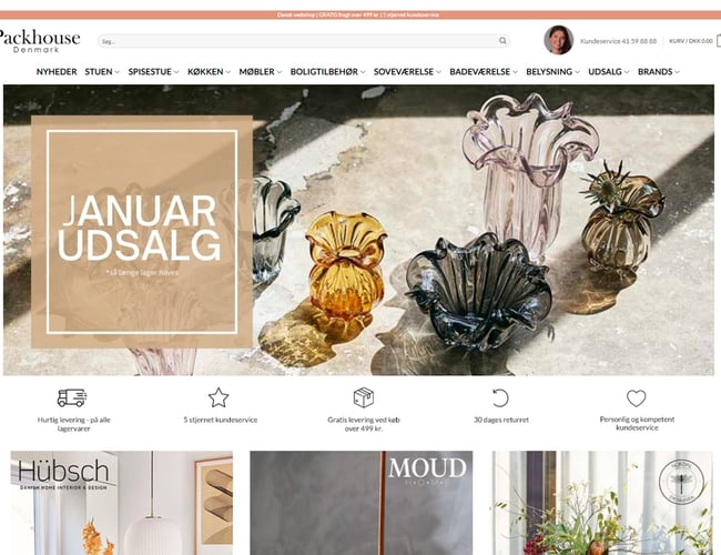 Fem stjernet interiør webshop - Omsætning: 3.5 mio. kr. - Årlig løn 461.000 kr. før skat. - Domain rating på 30
