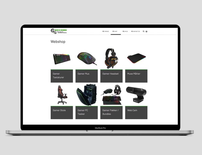 Køreklar gamer webshop med gode brands - NY PRIS!