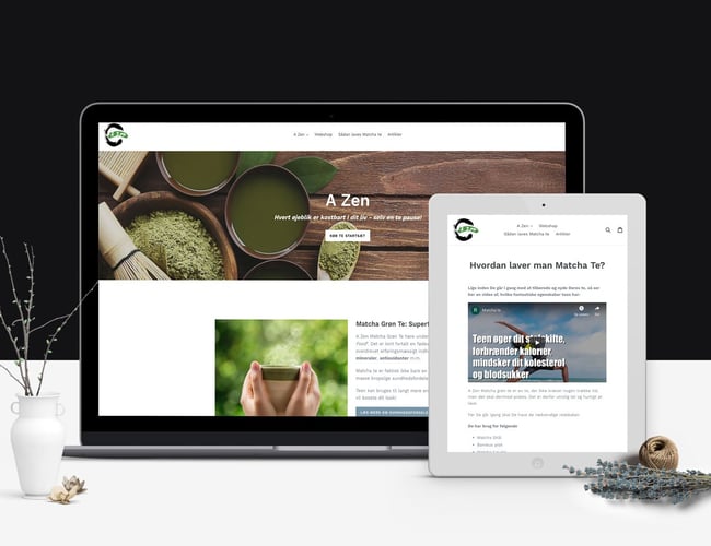 azen.dk - Lille webshop med stort potentiale - Sortiment af Matcha te og udstyr. 