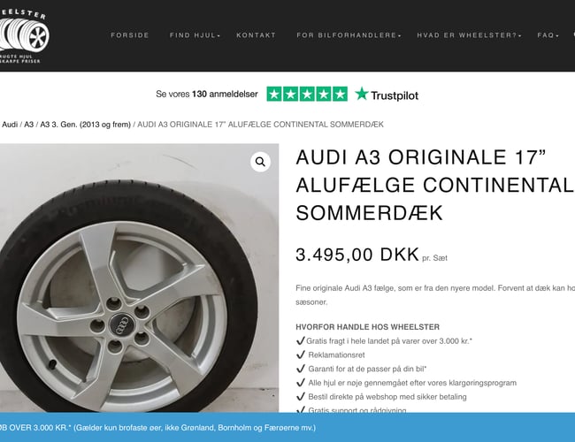 Brugte hjul til biler online - webshop med flot vækstrate og potentiale