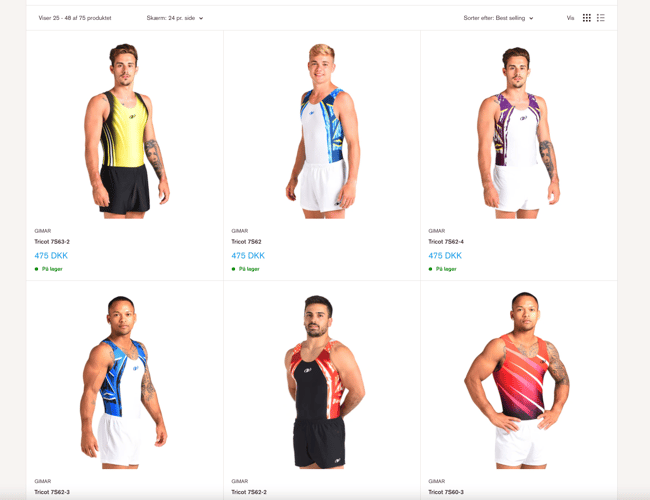 Salg af webshop med salg af sportstøj til klubber og foreninger