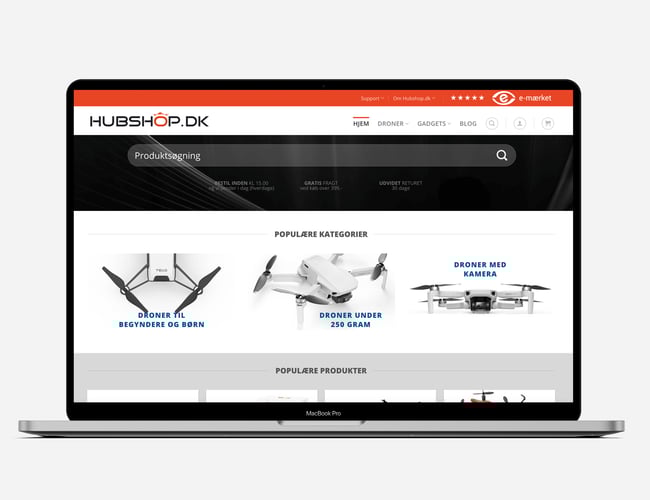 Ældre drone-webshop med stabil omsætning - omsatte i 2021 for ca. 500.000 kr.