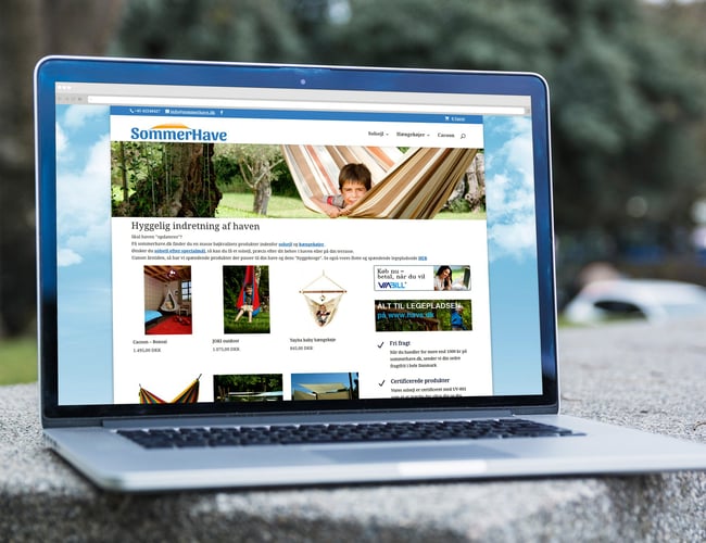 Dropshipment webshop med hyggelig indretning til haven