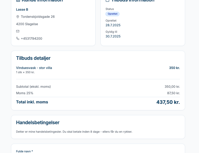 Leadværktøj til håndværkere og servicefolk. Klar til launch, fuld af automatik og med stor skalérbarhed.