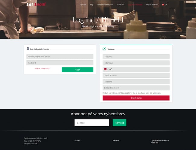 Online take away udbringning portal til salg