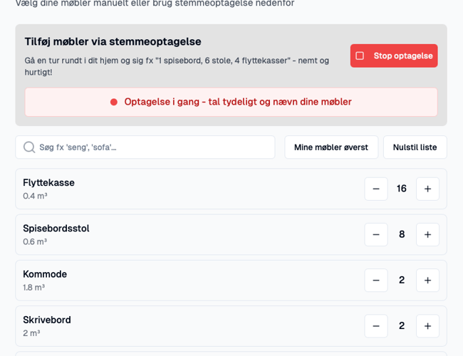 WeMoove - Ny SaaS til flyttebranchen med indbygget bookingsystem, samt medarbejder- og flådehåndtering. Skræddersyede flyttetilbud på få sekunder med hjælpe fra AI. 400 udviklingstimer brugt.
