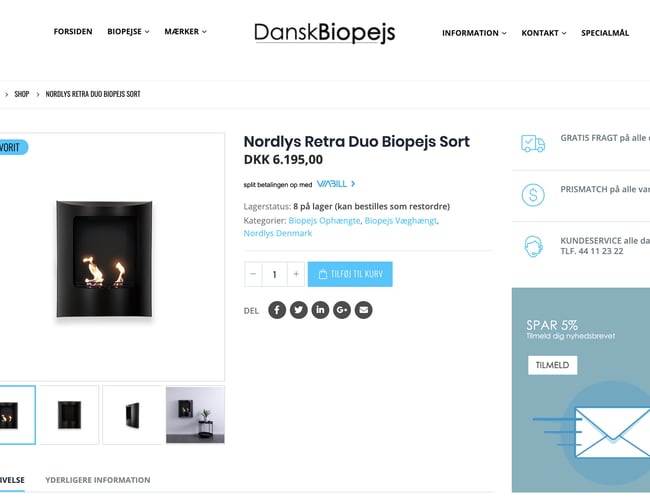 danskbiopejs.dk - Aktiv webshop med dropshipping biopejse