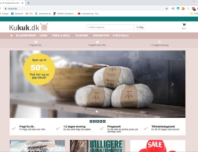 Veldrevet WebShop indenfor garn & tilbehør sælges - Overskud før skat: 365.000 DKK