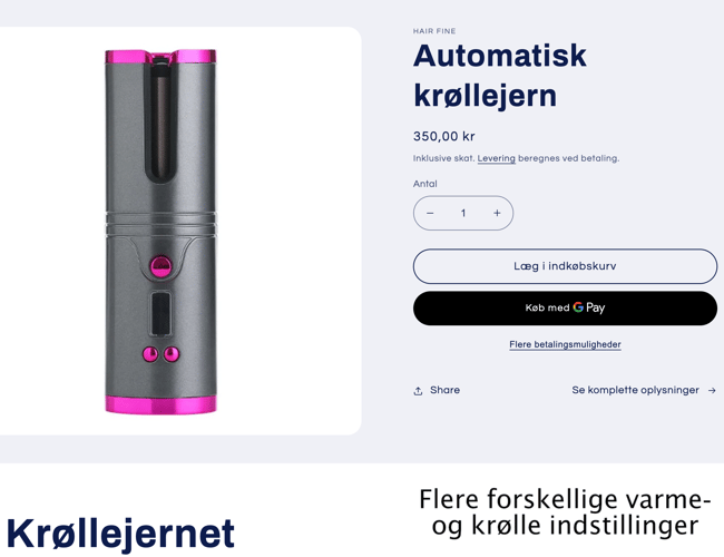 Køreklar dropshipping webshop - Hair Fine