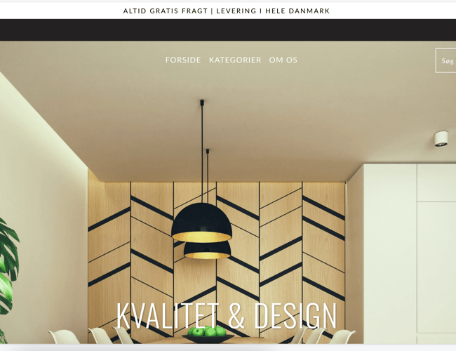 Dropshipping shop med salg af møbler