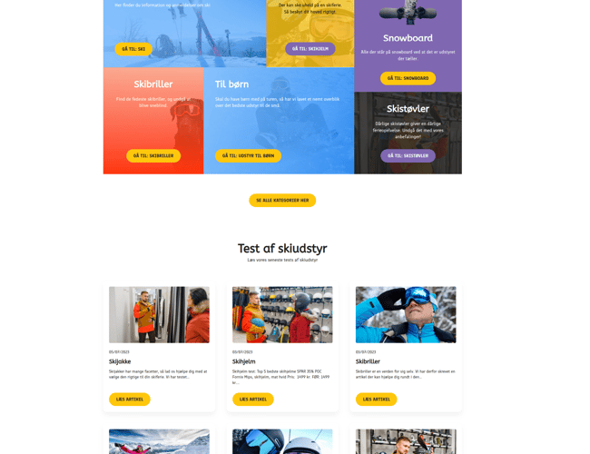 Skiudstyrs affiliate website med god organisk trafik