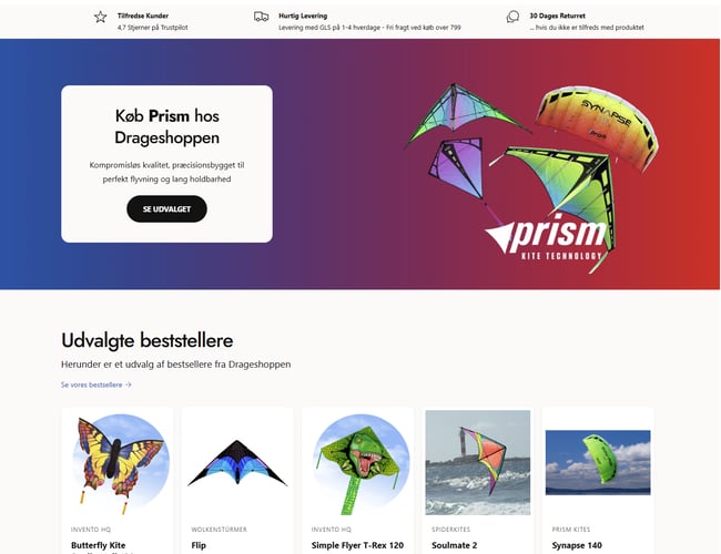 Etableret nichewebshop med drager og dokumenteret omsætning