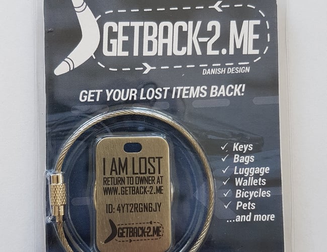 Getback-2.me - Koncept til returnering af tabte genstande (nøgler, telefoner, husdyr etc)