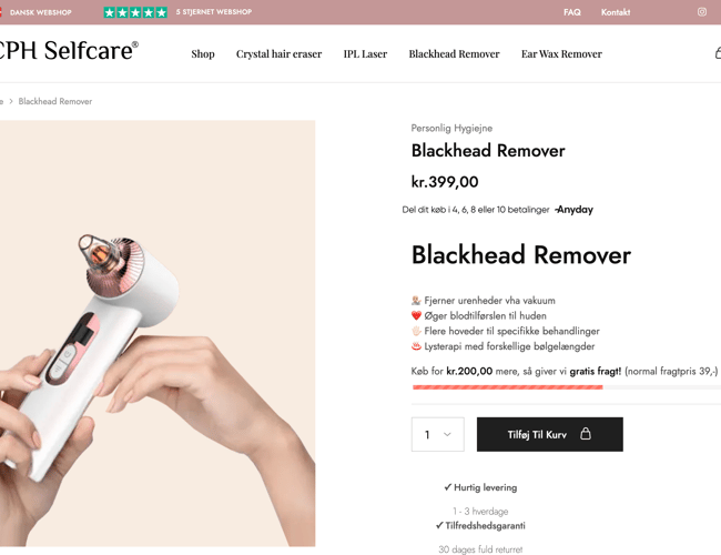 Salg af Webshop i attraktiv branche med varelager (Aktiver ikke virksomhed)