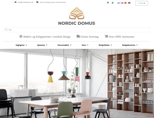 nordicdomus.dk - Webshop med dropshipping af møbler og boliginteriør