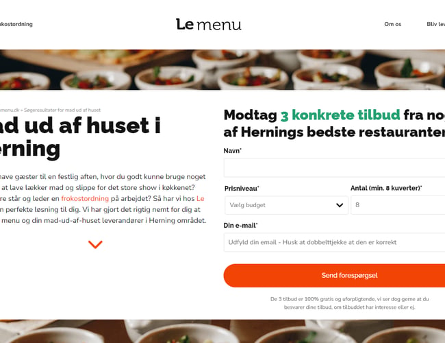 Lemenu.dk søger partnere - masser af organisk trafik og attraktivt marked 
